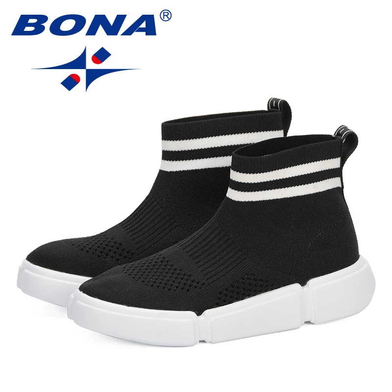 BONA 2019 новая стильная детская повседневная обувь для мальчиков кроссовки бега