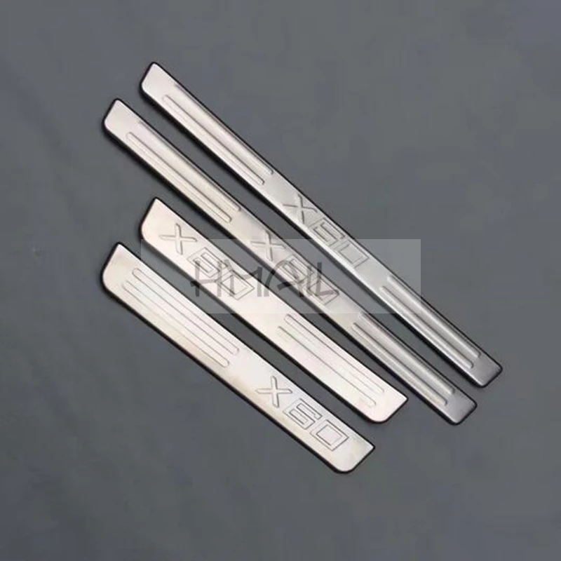

Stainless steel door sill strip for LIFAN X60 2011-15 Threshold trim car styling welcome pedal Scuff plate cover film stickers