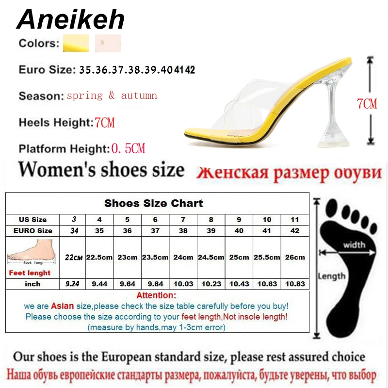 

Aneikeh Slipper Slip On Thin Heels Slides PVC Jelly Slippers Open Toe Spike High Heels Crystal Women Women Transparent Heel 7m