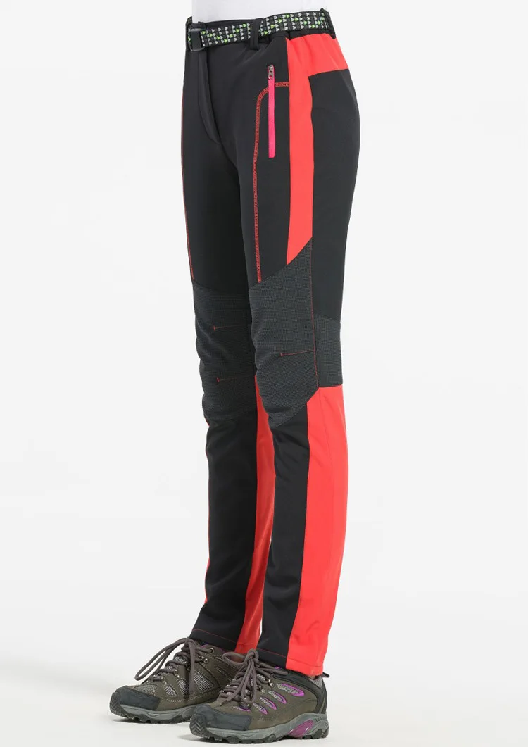 2017 женские Треккинговые лыжные ветрозащитные штаны зимние плотные флисовые для