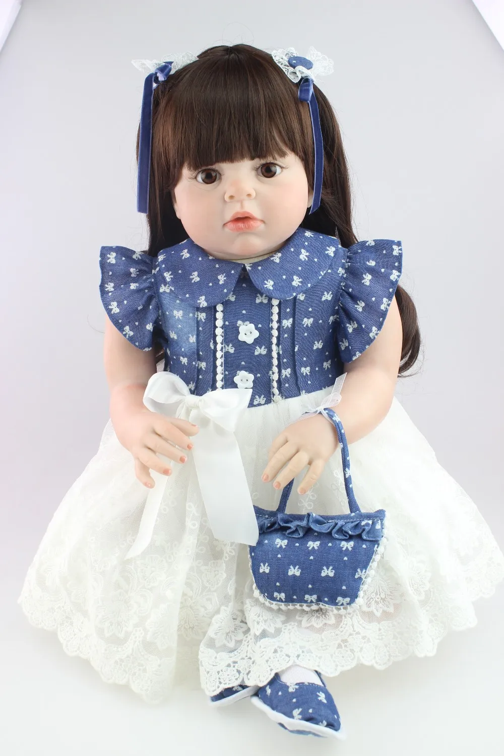 Кукла реборн NPK мягкая на ощупь 28 дюймов модная Реалистичная кукла с длинным