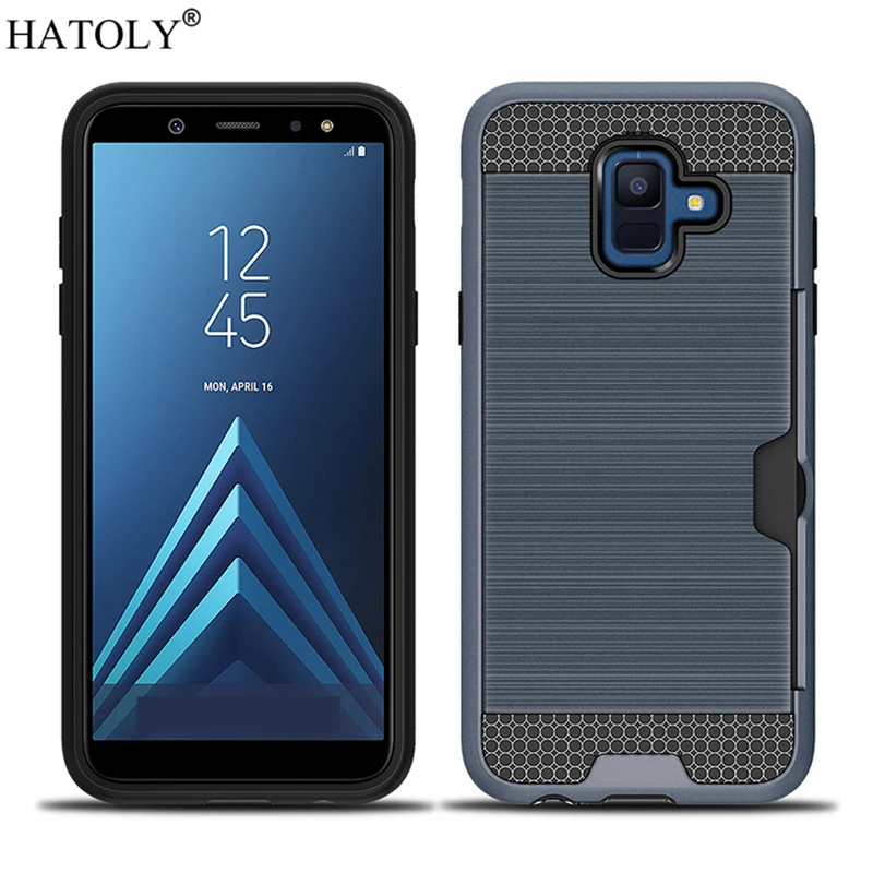 Hatoly чехол для samsung Galaxy A6 плюс 2018 Чехол-Броня с эффектом силиконовый резиновый