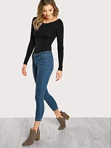 Women's Long Sleeve Leotard Bodysuit Jumpsuits Sexy clubwear leotard bodysuit Perfect to match with shorts jeans pants. |