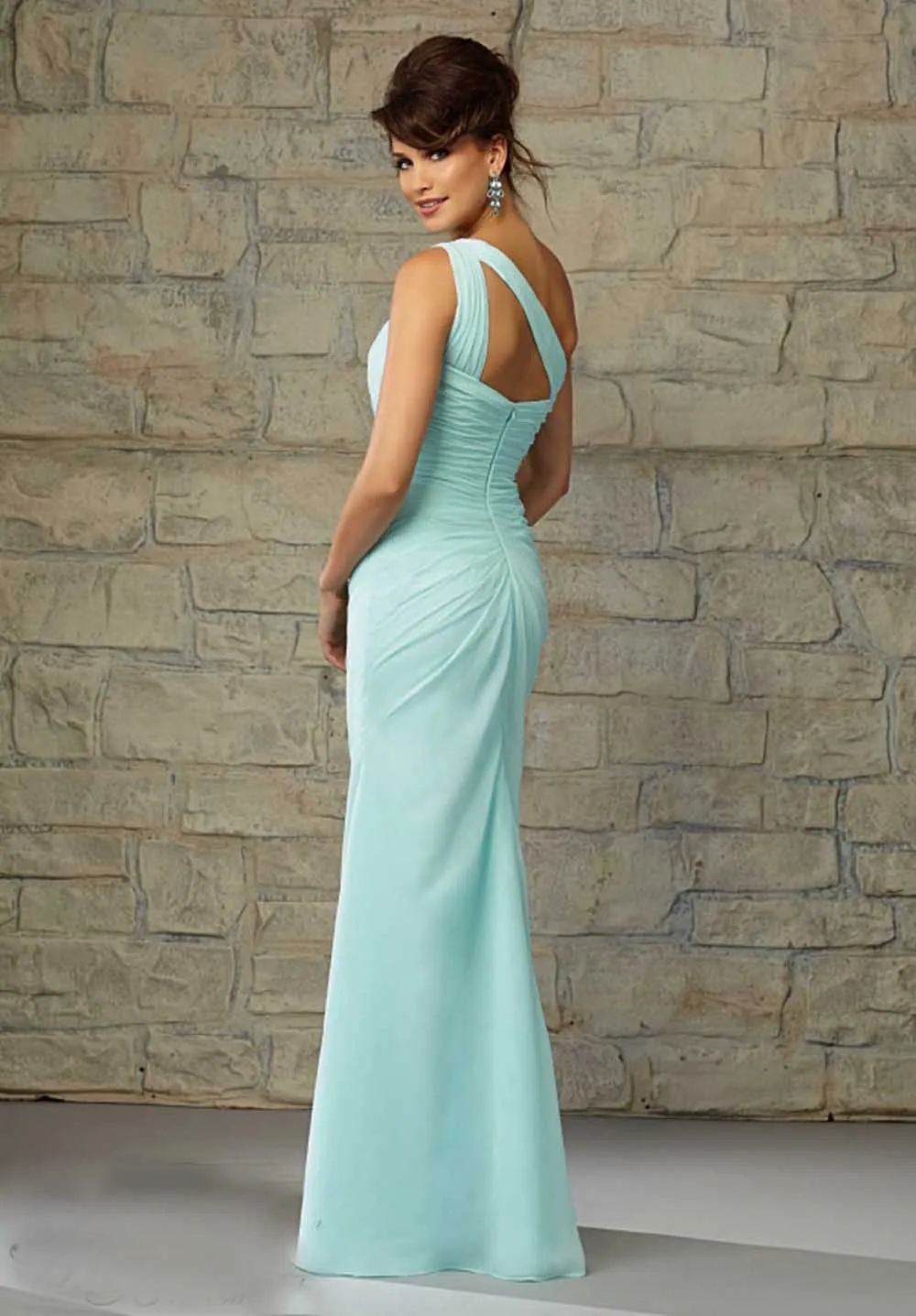 Довольно Scalloped Pleat светло-зеленый шифон свадебное платье невесты бесплатная