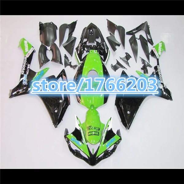 Зеленый черный обтекатель комплект для YZF R1 07 08 YZF-R1 07-08 YZF1000 2007 2008 Обтекатели BBF |