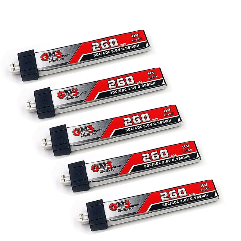 5 шт. GAONENG GNB 1S 260mAh 3,8 V 30C 4.35VHV Lipo аккумулятор PH2.0 разъем для US65 индуктрикс FPV BetaFPV 65S UR65 крошечный Дрон Whoop