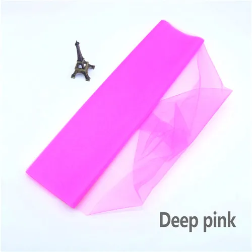 Deep pink Тюль из органзы с кристаллами, ширина 48 см X 5 м, вечерние принадлежности для мероприятий, украшения свадебного стола, дня рождения, вечеринки для детей - Color: Deep pink
