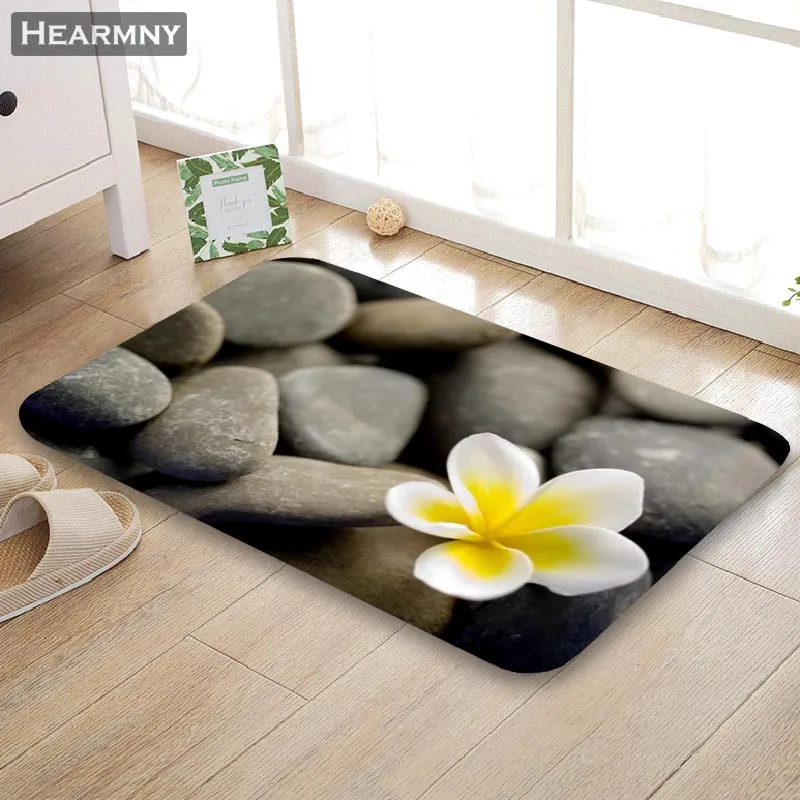 Nice Stone Flowers Doormat Outdoor Floor Mat Home Creative Super Soft Absorbent Bathroom Door Entrance 40X60cm 50x80cm | Дом и сад