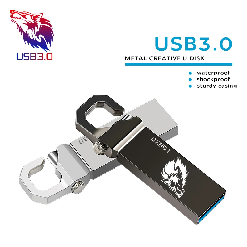 Новинка флеш накопитель usb 3 0 128 ГБ серебристая металлическая ручка 64