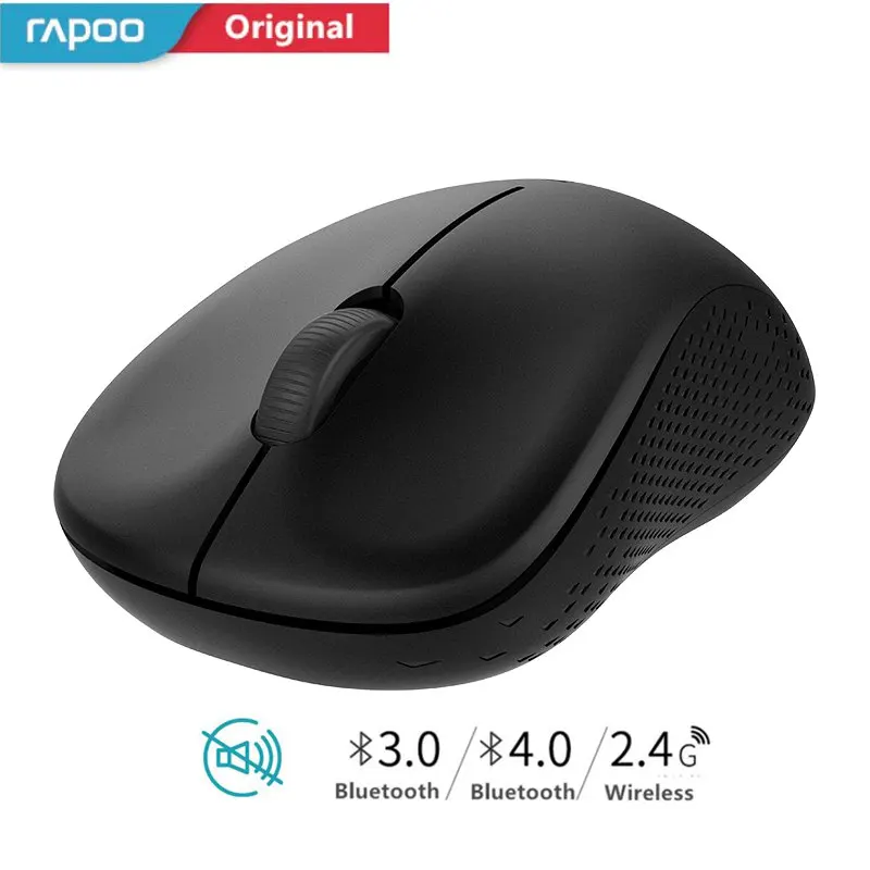 Rapoo M160 многомодовый бесшумный беспроводной переключатель мыши 3 устройства с 1300 dpi Bluetooth 3,0/4,0 RF 2,4 GHz для компьютера ноутбука