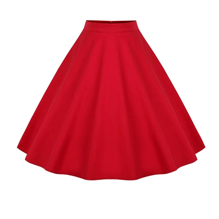 red summer skirt Элегантные летние сексуальные женские юбки с цветочным принтом, женские плиссированные юбки с цветочным рисунком, черные, красные, с высокой талией, 50s 60 s, рокабилли, винтажная юбка - Цвет: red summer skirt