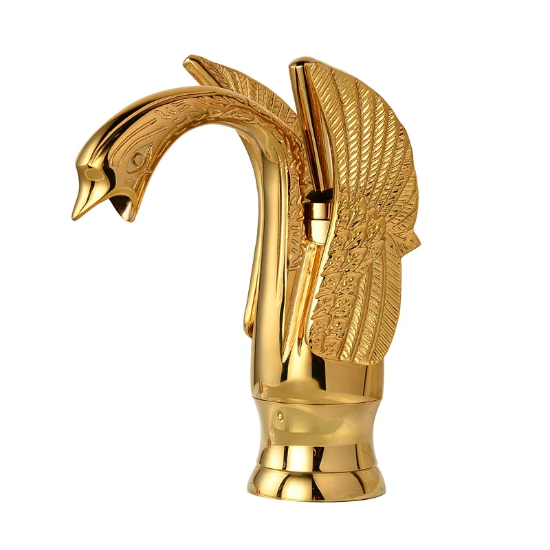 FLG Multiple Choices Bath Mat Deck Mounted Platform Heightening Vucha Golden Swan Gold Taps Vintage Sink Brass Tap 718-22G | Обустройство