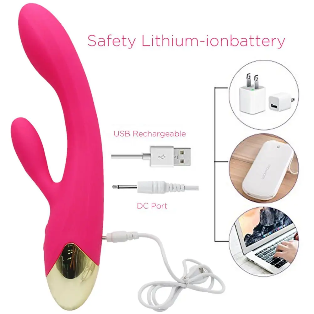 G Spot Дилдо кролик вибратор для женщин двойная вибрация водонепроницаемый