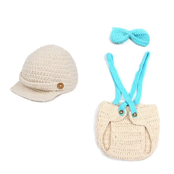 Комплекты для малышей Вязаные наряды кроше маленьких мальчиков комбинезоны с