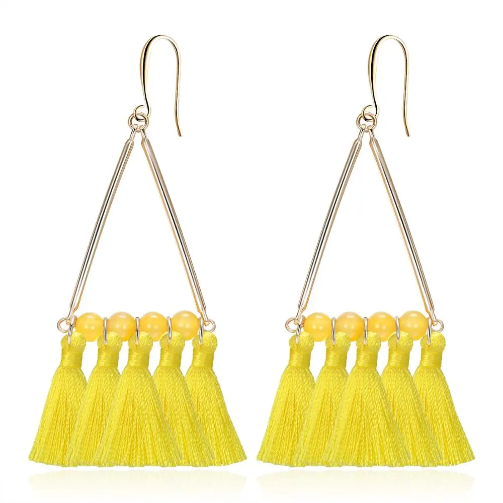 3UMeter свисающие серьги для женщин в богемном стиле натуральный камень кисточка