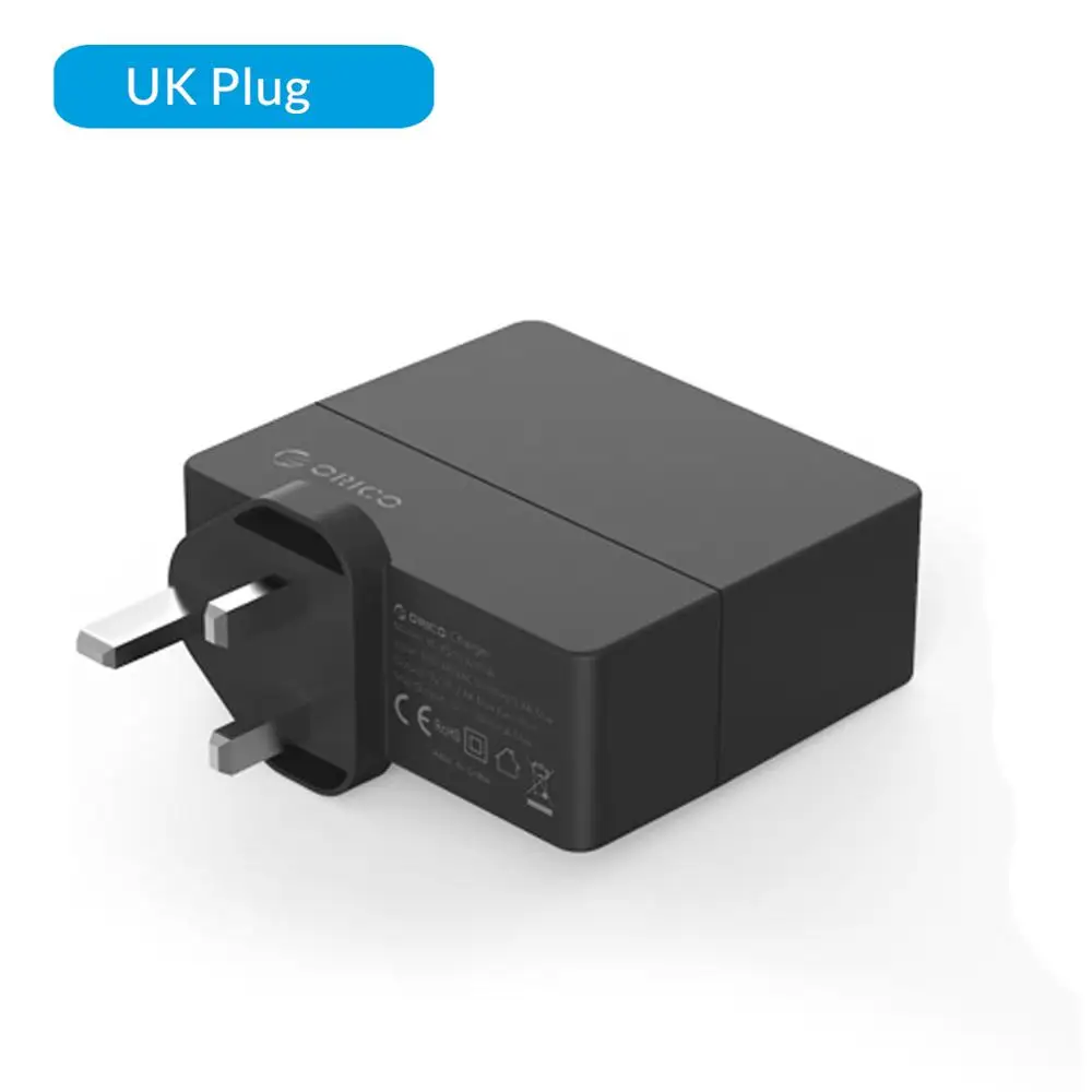 ORICO 4 порта USB зарядное устройство 5V1A* 2/5V2A* 2 с защитой тока для мобильного телефона samsung Xiaomi - Тип штекера: Великобритания