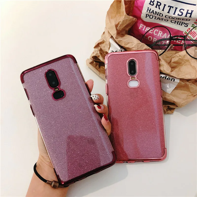 Роскошный Изящный Тонкий блестящий чехол для OnePlus 6 мягкая задняя крышка бампер 2