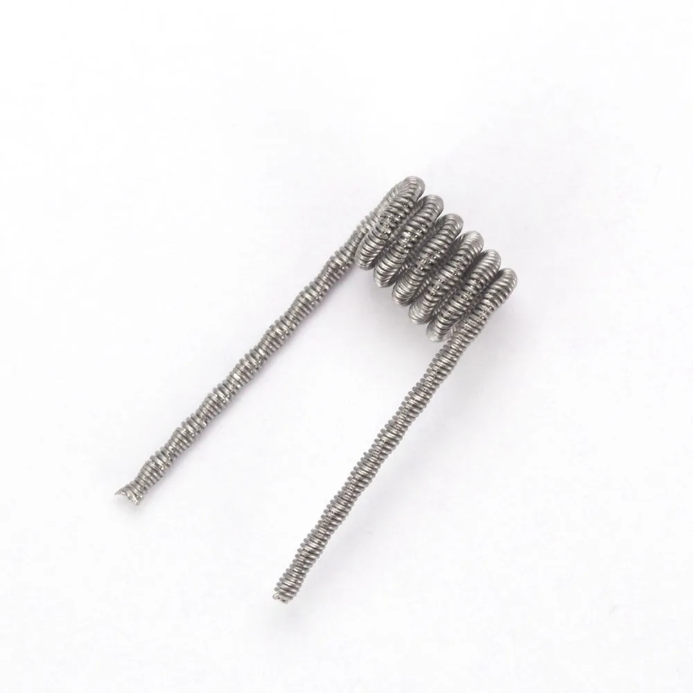 Катушки отец 10 шт./кор. Alien Clapton Flat Twisted Fused Clapton с сопротивлением Quad Тигр нагрева электронная сигарета провод готовые катушки