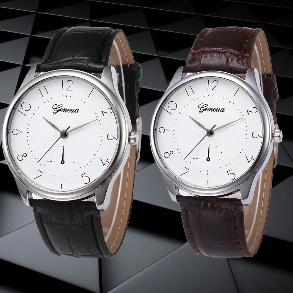 #5002 мужские ретро дизайн кожаный ремешок Аналоговый сплав кварцевые наручные часы reloj hombre Новое поступление