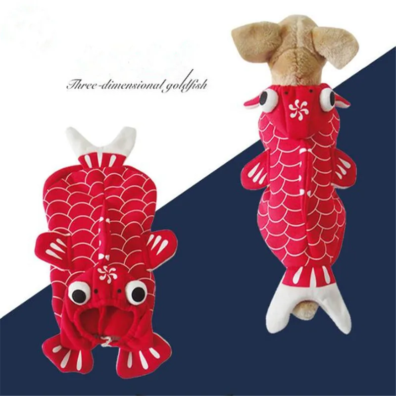 

Cute Dog Clothes Hallowmas Hoodie Pet Costume Autumn Winter Goldfish Cat Clothing Festival Theme Apparel Outfits Coat For Dogs