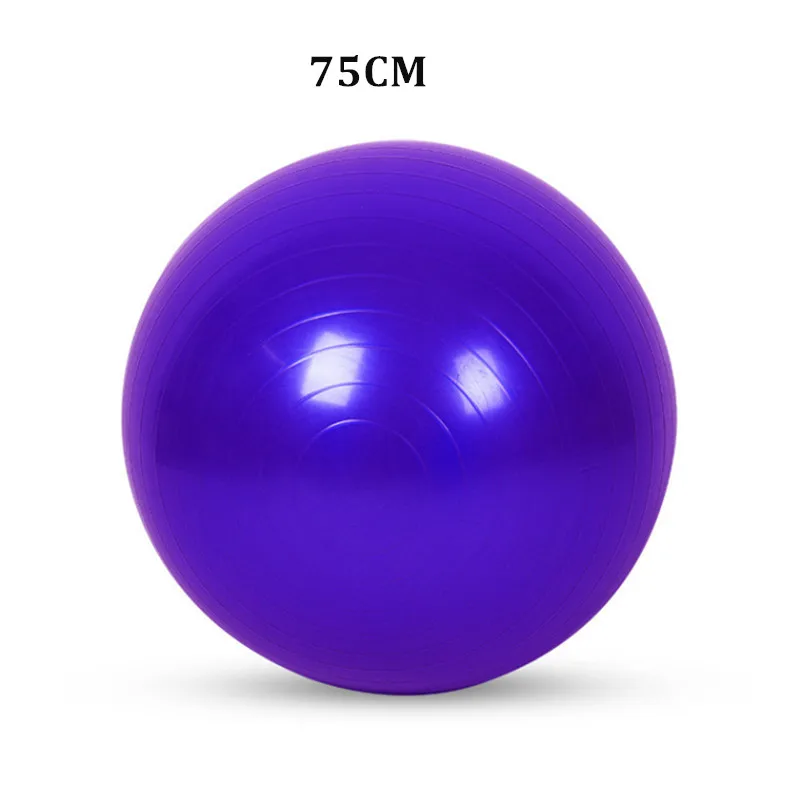 75CM Purple Спортивные мячи для йоги, упражнения, стабильный мяч, Пилатес фитнес спортзал, баланс, силовая тренировка, тренировка, массажный мяч 45 см, 55 см, 65 см, 75 см - Цвет: 75CM Purple