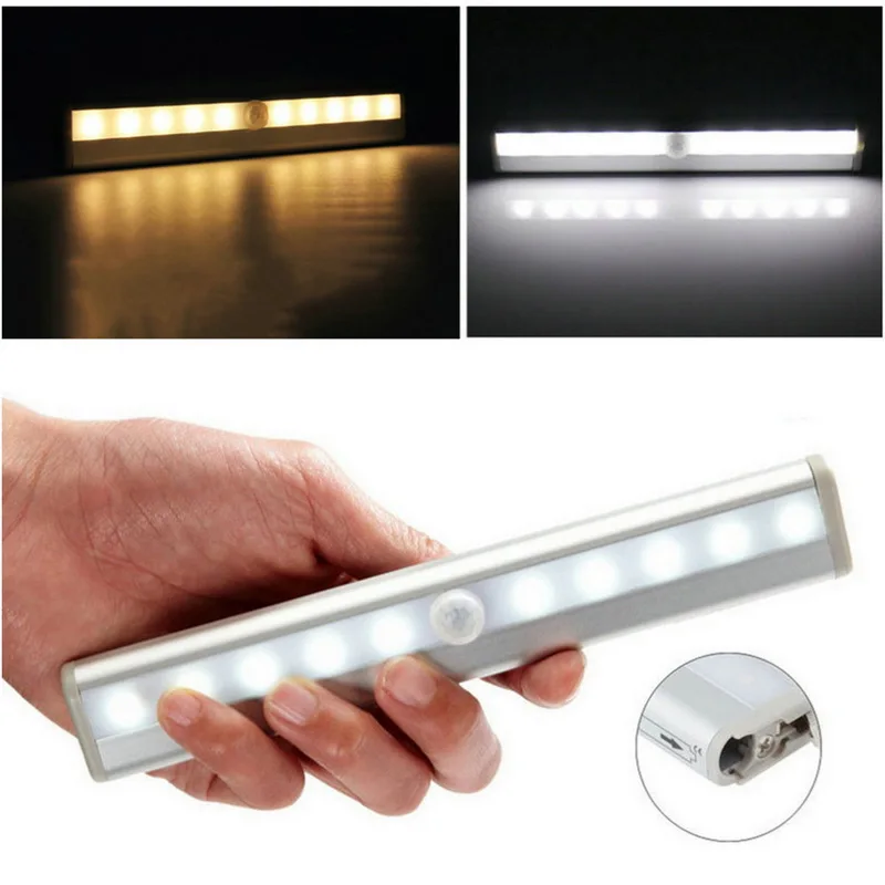 

10 Leds Cabinet Night Light IR Infrared Motion Detector Sensor light sensor Closet Lighting Led Nightlamp for Home Decoration