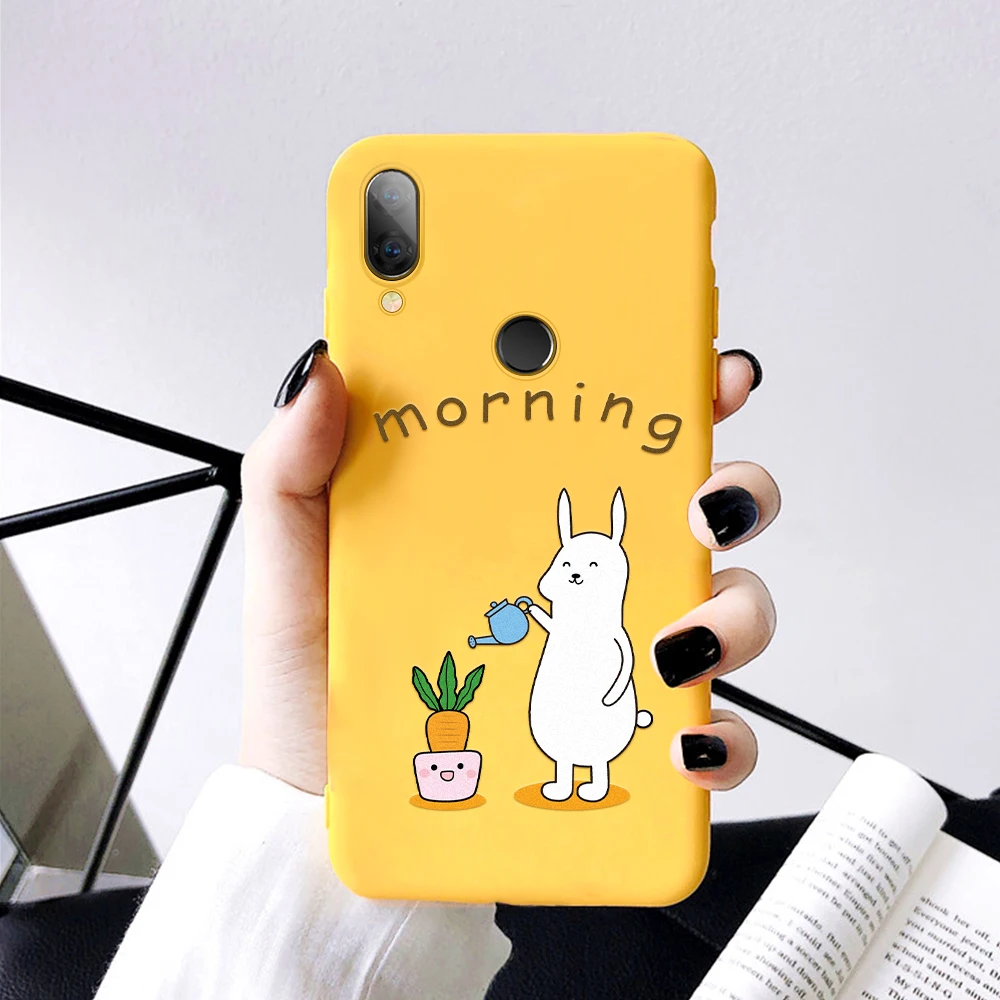 Желтый мультяшный чехол для Xiaomi Redmi 6A 6 Pro Mi A2 Lite 7 7A K20 Note 5 телефона с рисунком