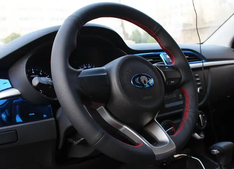 Кожаный чехол на рулевое колесо для kia rio 2017|leather steering wheel cover|steering coverwheel cover |