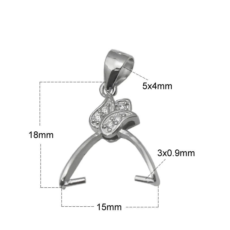platina plated Beadsnice твердый Серебряный 925 кулон клип-пинч фурнитура ювелирный Соединитель Кулон застежки на ожерелье для изготовления подвесок ID34628 - Цвет: platina plated