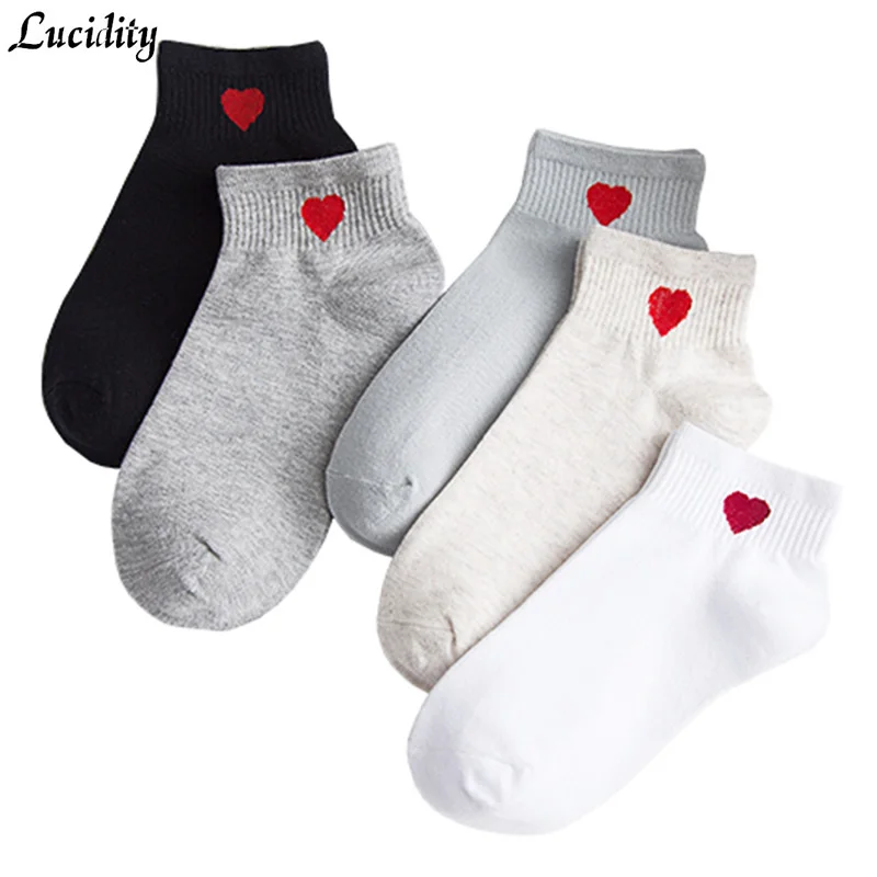 Летние невидимые Хлопковые женские короткие носки с надписью Love повседневные