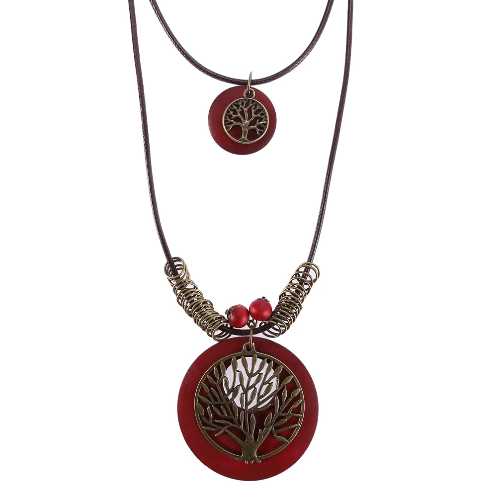 Модное ретро украшение кулон ожерелье дерево Круглый античная медь древо жизни