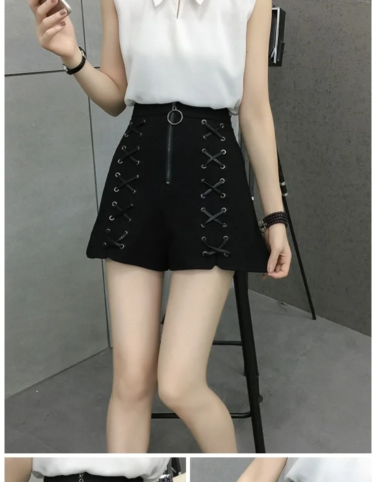 

2019 Summer new large size women's wide leg high waist slimming shorts