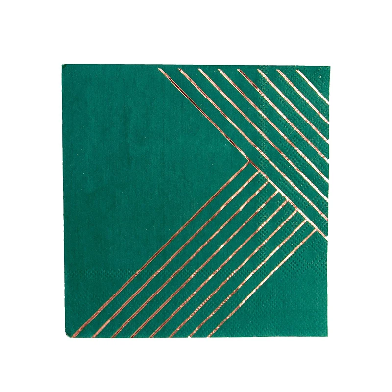 8 наборов темно-зеленый/розовое золото Акварельная посуда тарелки для торта