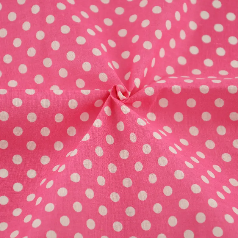 100% хлопчатобумажная ткань для шитья в розовых и белых точках|100% cotton fabric|cotton