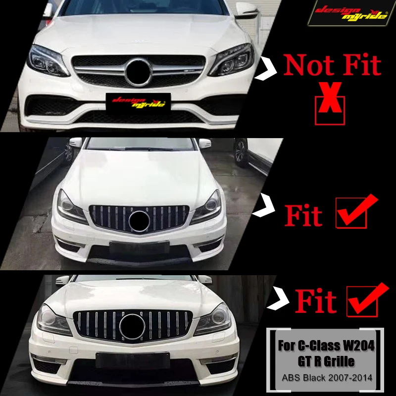 Спортивная Передняя решетка для гриля Mercedes C-Class W204 C204 S204 подходит GTS Style прямая