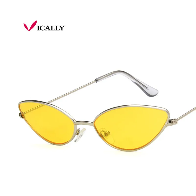 Милые женские солнцезащитные очки кошачий глаз Ретро стиль маленькие кошачьи