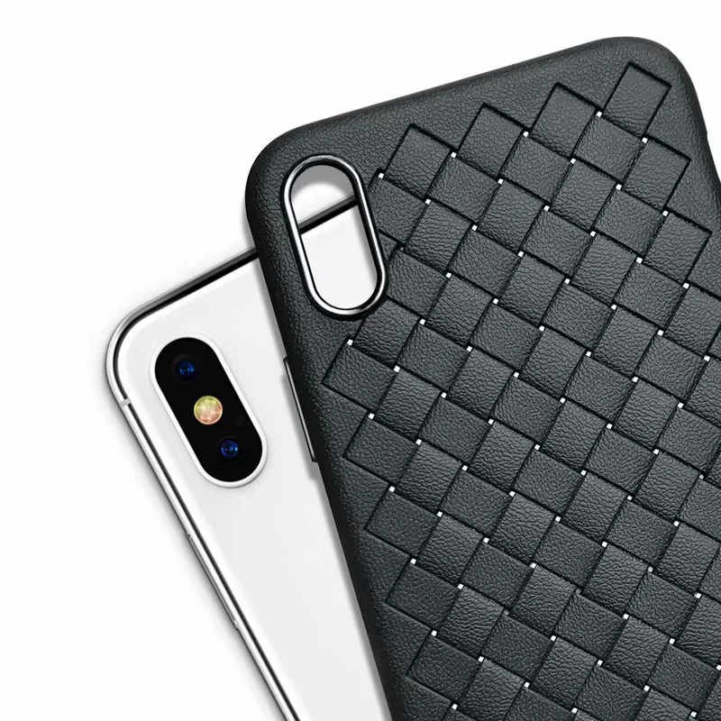 For Iphone X XR XS Max Luxury Grid Super Soft Shockproof Phone Case 6 6s 7 8 Plus Silicone Cover Accessories |