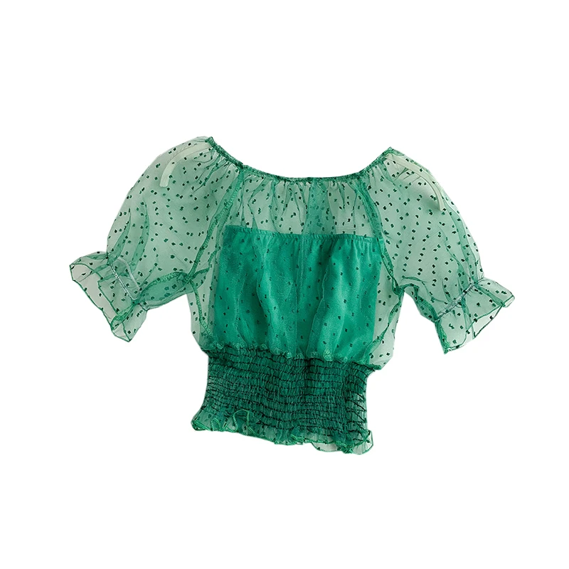 Blusas femininas de Verao 2019 сексуальная прозрачная сетчатая туника с открытыми плечами
