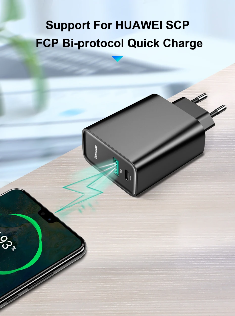 Зарядное устройство Baseus Quick Charge 4,0 3,0 USB для Redmi Note 7 Pro 30W PD Supercharge быстрое зарядное устройство для телефона для huawei P30 iPhone 11 Pro