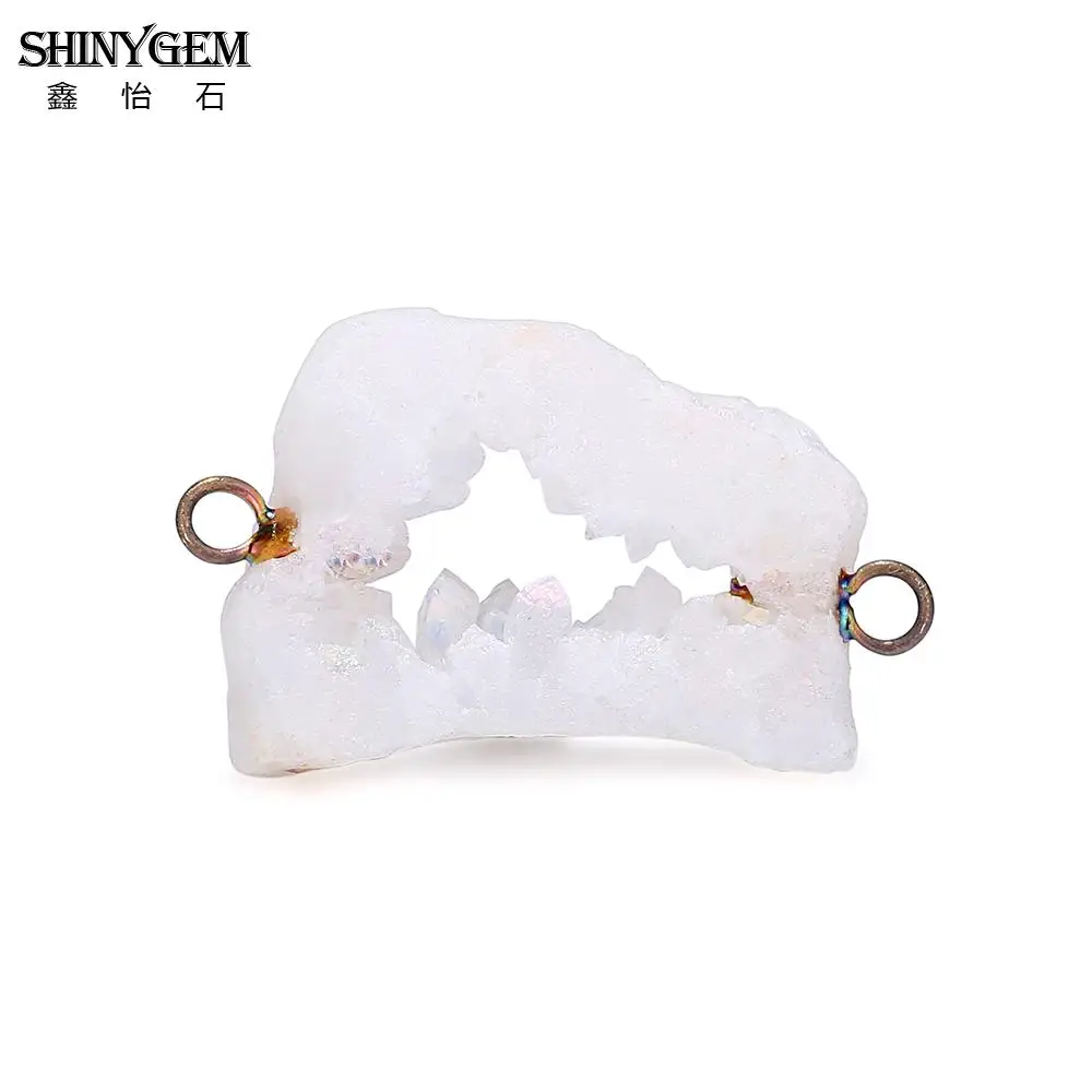 ShinyGem 6-7 мм белая Друза подвеска из минерального природного камня очаровательные