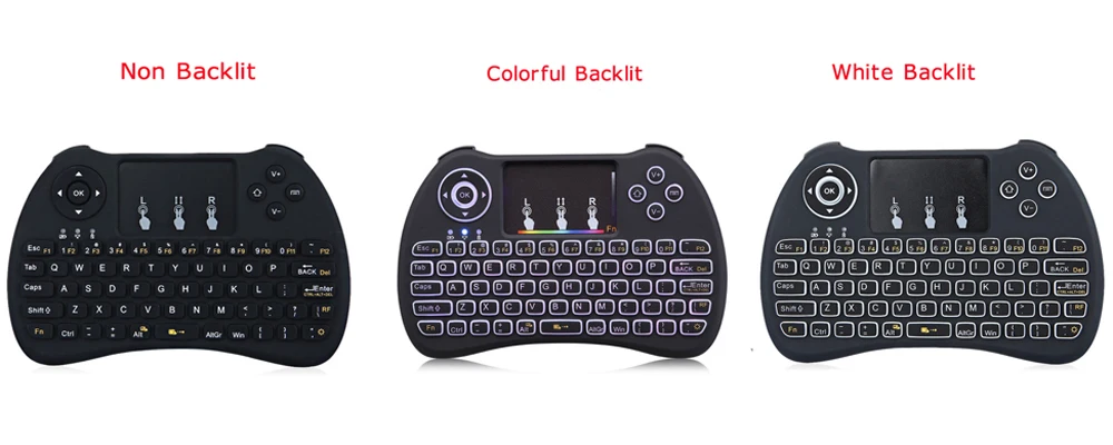 Мини Беспроводная QWERTY клавиатура 2,4 ГГц воздушная мышь с подсветкой умный Многофункциональный тачпад игровая клавиатура для ПК Android tv Box HTPC