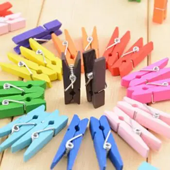 Nova DIY 20 штук Мини Цветной деревянные зажимы одежда фото зажим для бумаги Peg Pin
