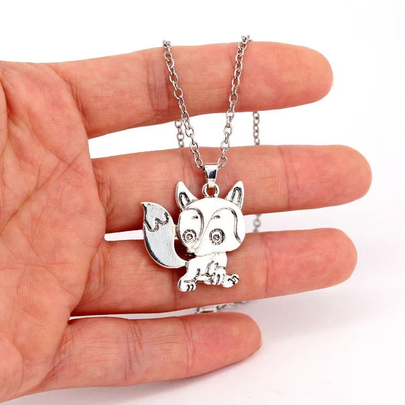 

hzew new cute cunning Ancient silver color fox pendant necklace