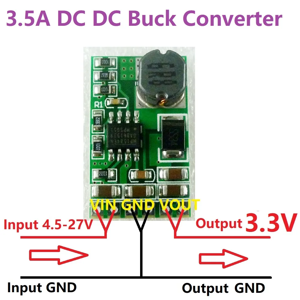 5x3 3 A DC 5V-24V to V DC-DC понижающий модуль регулятора преобразователя для esp8266 Wifi