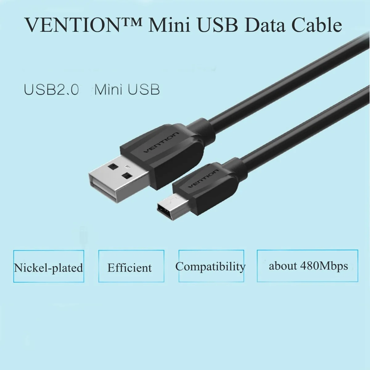 Vention Mini USB кабель к синхронизации зарядного устройства 0 25 м/1 м/2 м для MP3 MP4 gps камеры