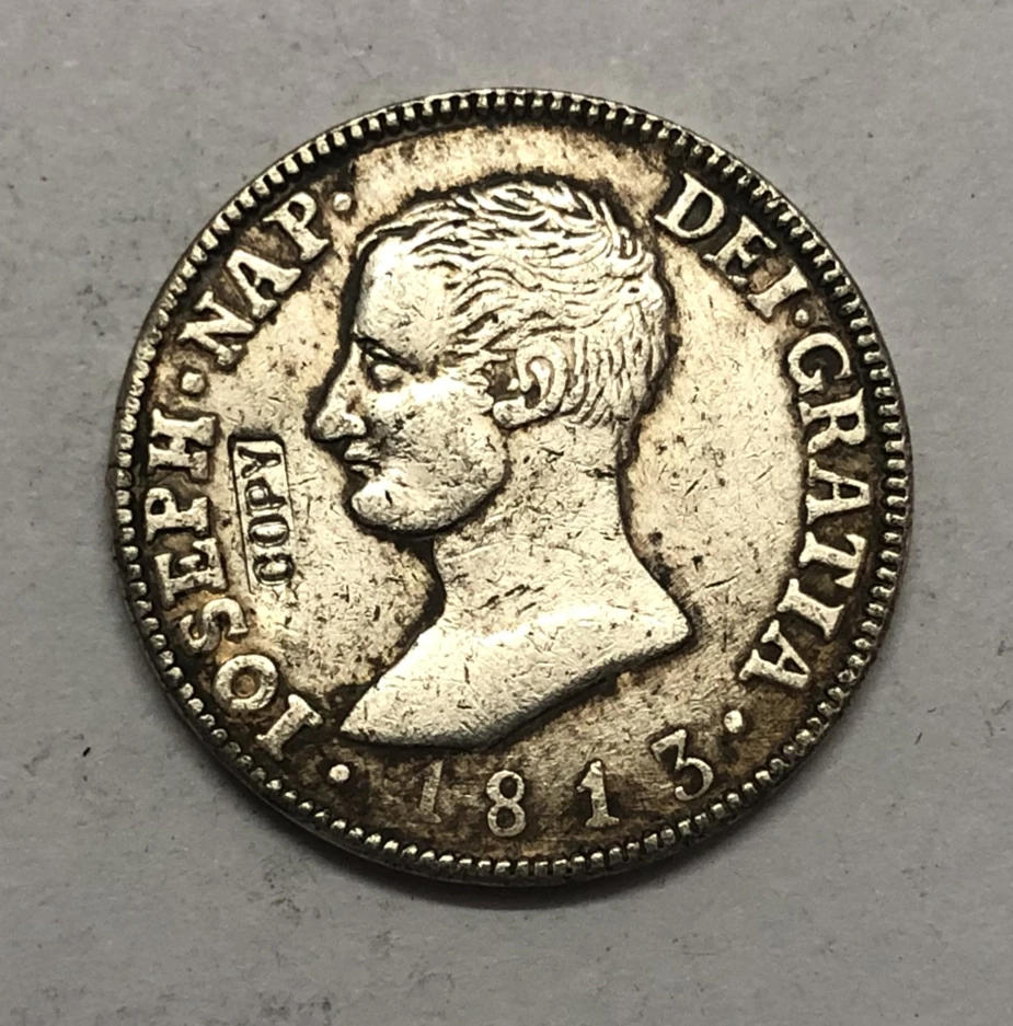 Испания 1813 RN 4 reals-Хосе и Бонапарте Серебряная монета | Дом сад