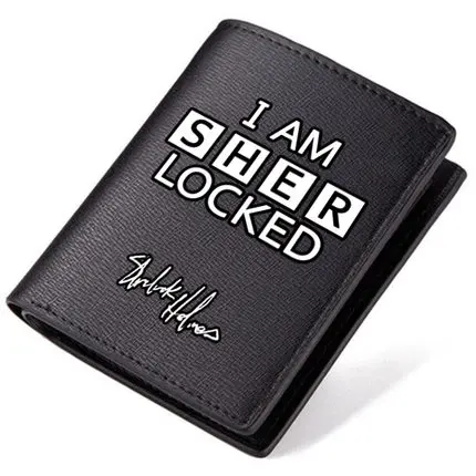Высокое качество Шерлок Холмс I Am Sherlocked буквенный принт унисекс длинный мужской кошелек из искусственной кожи короткий светящийся Carteira - Цвет: short 1