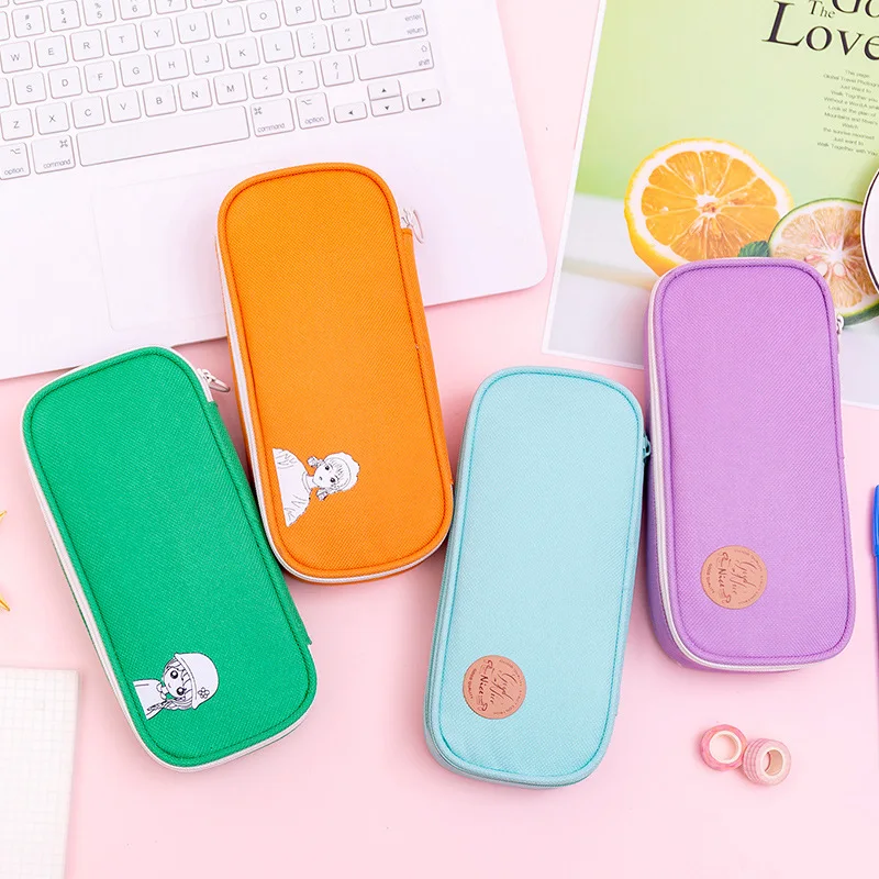 

2019 New Cartoon Large Capacity Pencil Case Cute Pen Box Student Stationery Candy Color Pencil Bag School Supplies Kids Gifts