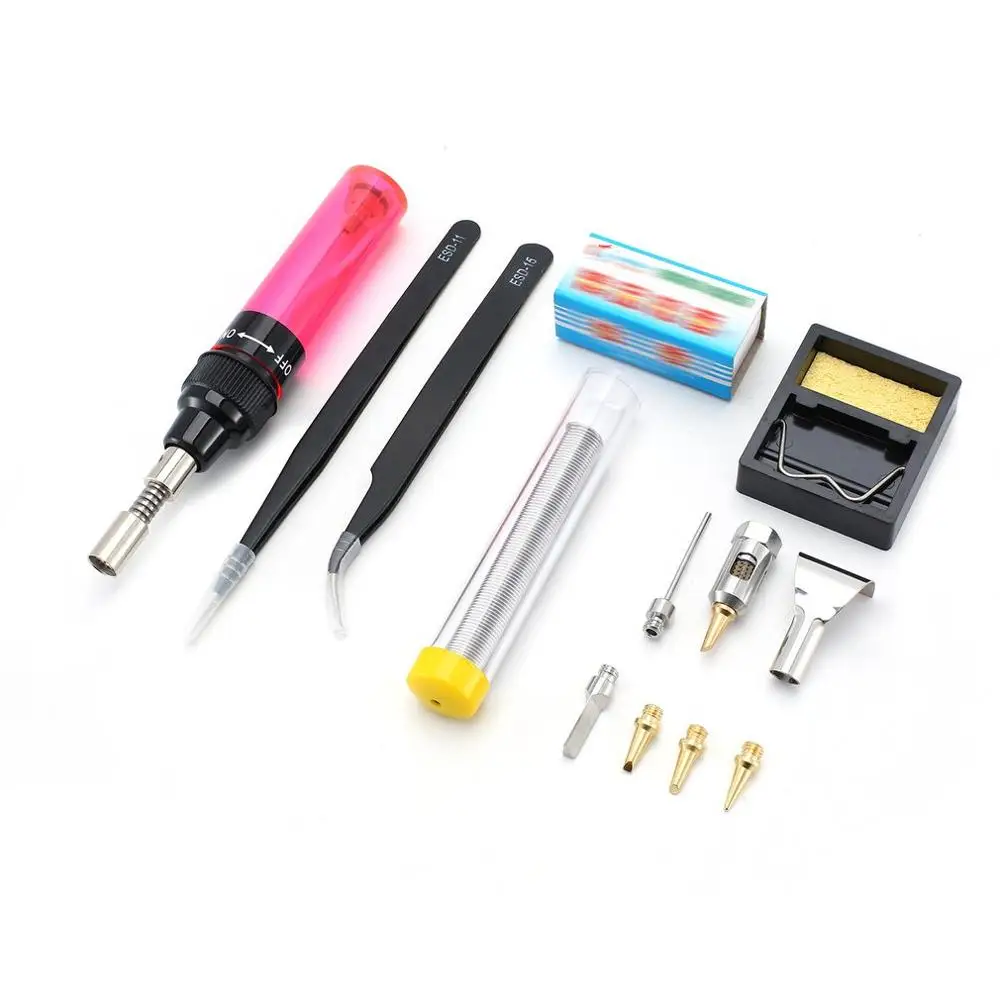 Канифоль для пайки подставка Пинцет паяльник 7 шт. Газовый Комплект с паяльной