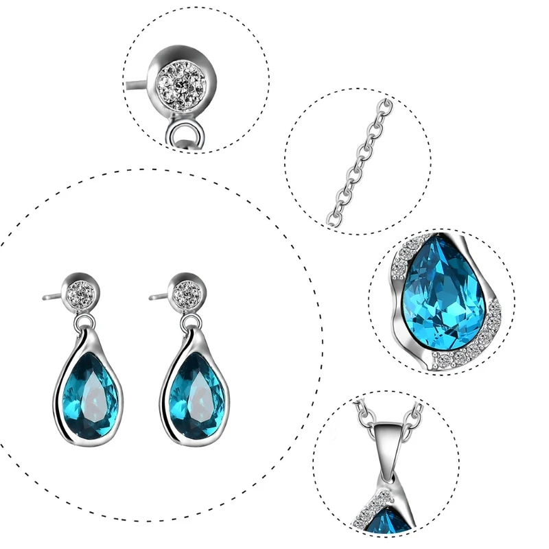 Necklace Earrings Ring Sets Bride Wedding Women Jewelry Luxury Elegant Pendant Popular Style | Украшения и аксессуары